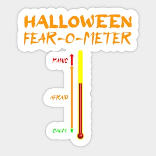 Funny Halloween fear-o-meter - vertical meter with 3  readings Sticker